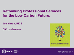 RICS and Sustainability