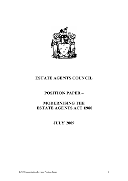 Modernising the Estate Agents Act 1980