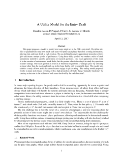 A Utility Model for the Entry Draft