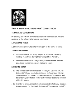 “win a brown brothers pack” competition terms and conditions