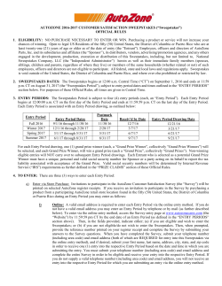 Official rules of the Sweepstakes - AutoZone Customer Satisfaction