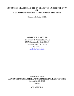 DTPA Tie-In Standing Requirements