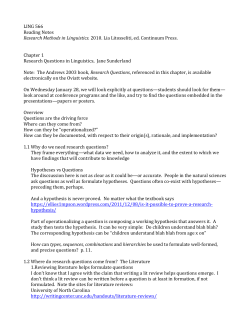 Reading Notes Litosseliti Text Chapter 1