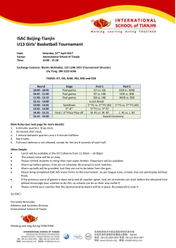 ISAC Beijing-Tianjin U13 Girls` Basketball Tournament