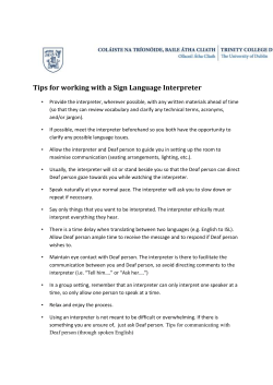 Tips for working with a Sign Language Interpreter