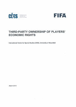 THIRD-PARTY OWNERSHIP OF PLAYERS ECONOMIC RIGHTS