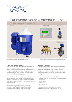 Flex separation systems, S separators 921&ndash;987