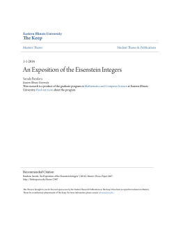 An Exposition of the Eisenstein Integers - The Keep