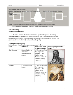 Haudenosaunee Society Economic Structure