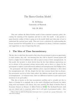 The Barro-Gordon Model - University of Warwick