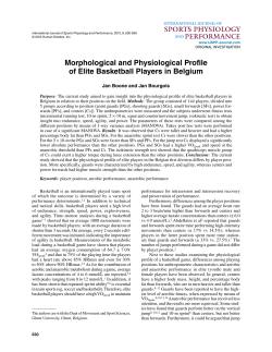 Morphological and Physiological Profile of Elite Basketball Players