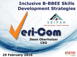 SEIFS Skills Development Seminar - 29 February 2016