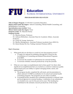 M.S. Counselor Education Self-Study - College of Education