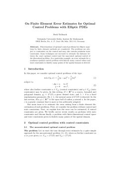On Finite Element Error Estimates for Optimal Control Problems with