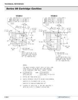 Series 08 Cartridge Cavities