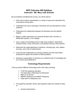 AP&reg; Calculus AB Syllabus (mine)
