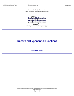 FAL.Exploring Paths - Georgia Mathematics Educator Forum