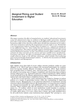 Marginal Pricing and Student Investment in Higher Education