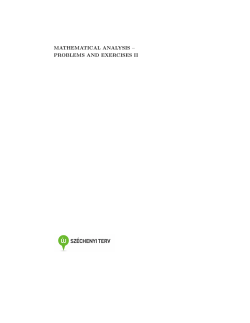 mathematical analysis &ndash; problems and exercises ii
