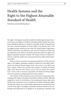 Health Systems and the Right to the Highest Attainable
