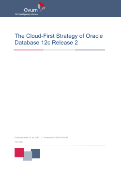 Ovum, The Cloud-First Strategy of Oracle Database 12c Release 2