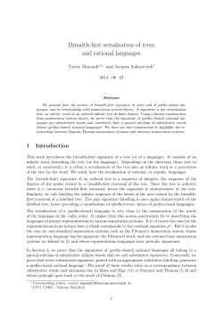 Breadth-first serialisation of trees and rational languages