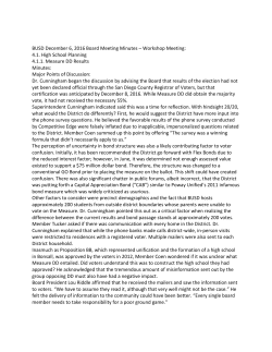 BUSD December 6, 2016 Board Meeting Minutes – Workshop
