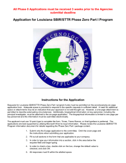 Phase Zero Program - Technology Business Development Center