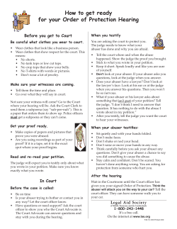 How to get ready for your Order of Protection Hearing