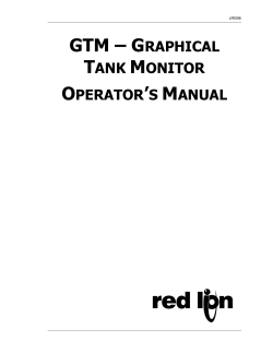 GTM - Graphical Tank Monitor Operator`s Manual PDF
