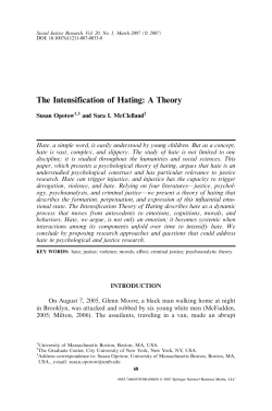 The Intensification of Hating: A Theory