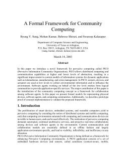 A Formal Framework for Community Computing