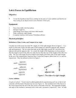 Lab 6 Forces in Equilibrium