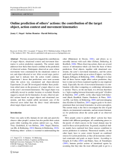 Online prediction of others` actions: the contribution of the target