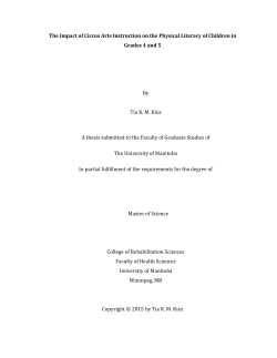 The Impact of Circus Arts Instruction on the Physical Literacy of