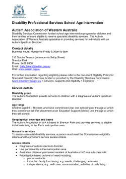 Service provider profiles - school age intervention