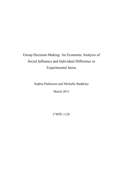 Group Decision-Making - Faculty of Economics