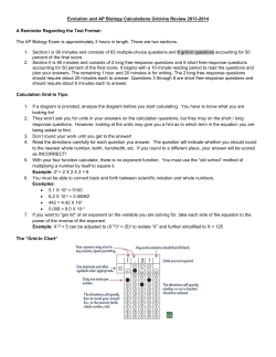 Evolution and AP Biology Calculations Grid-Ins Review 2013
