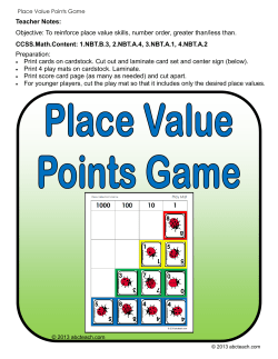 Place Value Points Game