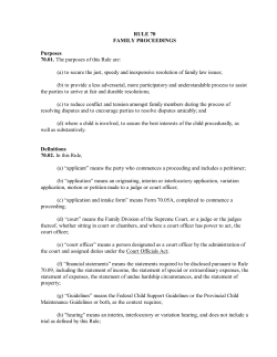 old rule 70 - family proceedings