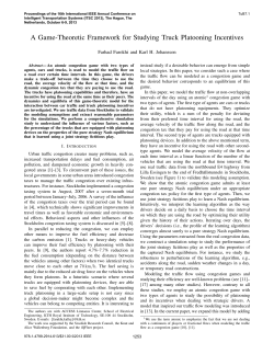 A Game-Theoretic Framework for Studying Truck Platooning