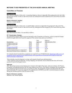 MOTIONS TO BE PRESENTED AT THE 2016 NCEES ANNUAL