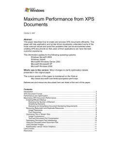 Maximum Performance from XPS Documents