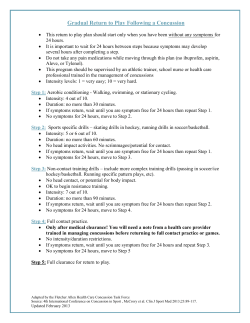 Return to play protocol following a concussive injury