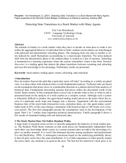 Detecting State Transitions in a Stock Market with Many Agents