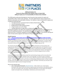 Adding An Equity Lens To A Sustainability Or