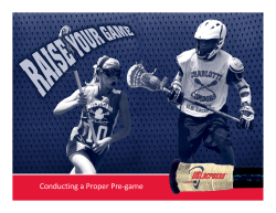 Conducting a Proper Pre-game