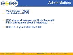 Proposal for COD and CE ROC 1st line support cooperation