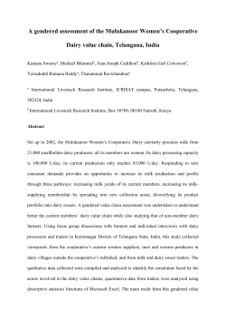 A gendered assessment of the Mulukanoor - CGSpace