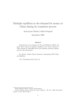 Multiple equilibria in the demand for money in China during its
